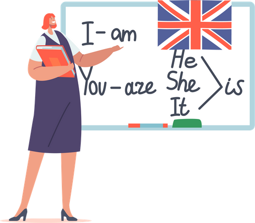 Lehrer unterrichtet Englisch  Illustration