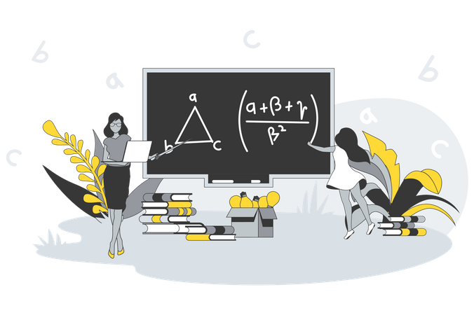 Lehrer unterrichtet im Klassenzimmer  Illustration