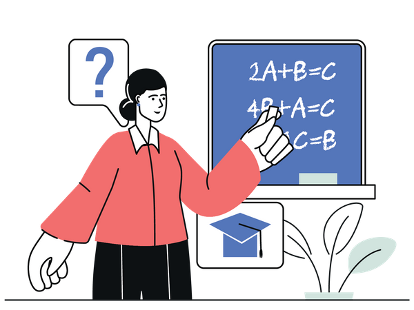 Lehrer unterrichtet Mathematik  Illustration