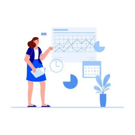 Weibliche lehrerin unterricht  Illustration