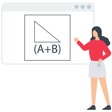 Lehrerin unterrichtet Mathematik im Unterricht  Illustration