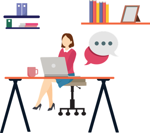 Lehrerin unterrichtet virtuelle Bildung  Illustration