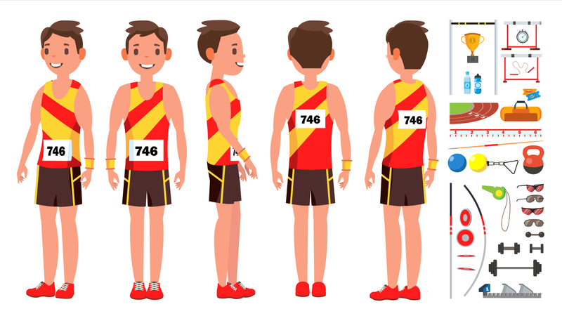 Leichtathletik Mann Spieler  Illustration