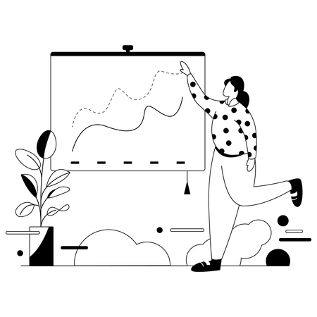 Leiter hält Vortrag zum Thema Unternehmensgewinn  Illustration