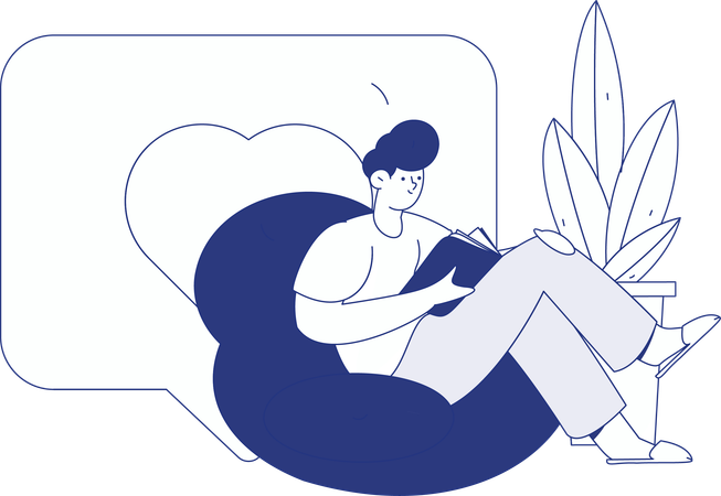 Leitor de livro masculino  Ilustração