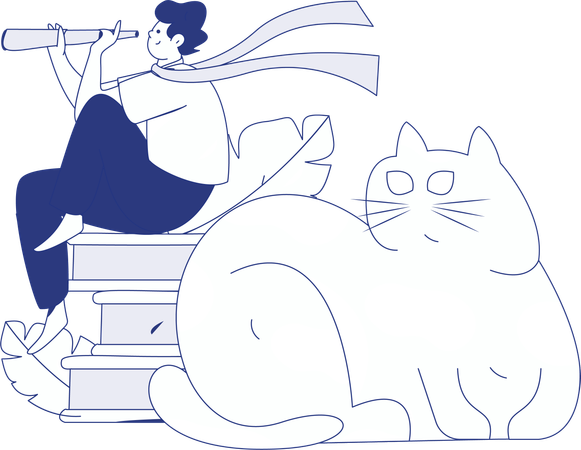 Leitor de livro masculino  Ilustração