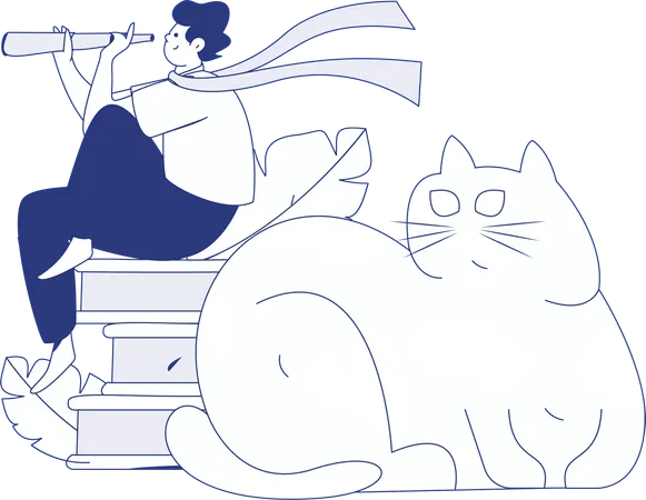 Leitor de livro masculino  Ilustração