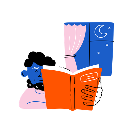 Leitura noturna  Ilustração