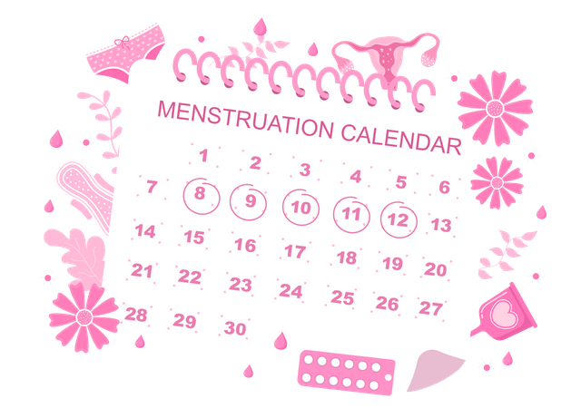 Lembrete de menstruação  Ilustração