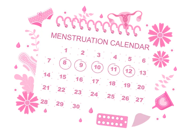 Lembrete de menstruação  Ilustração