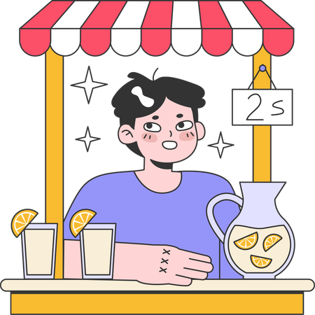Lemon juice seller  Illustration