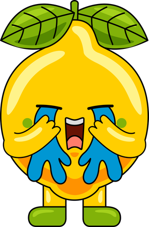 Lemon Mascot crying  Illustration