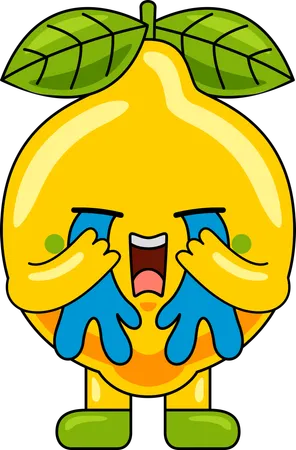 Lemon Mascot crying  Illustration