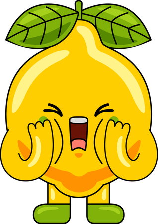 Lemon Mascot shouting  Illustration