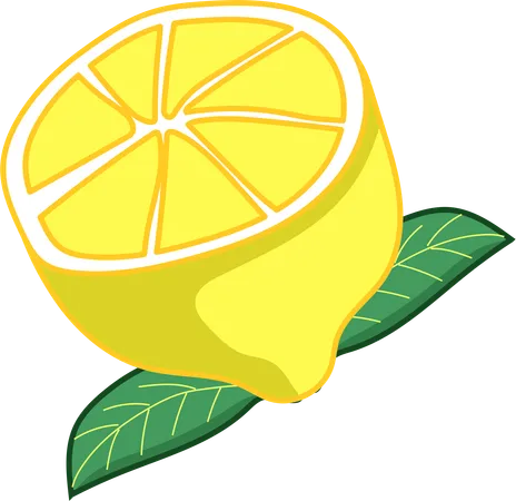 A Bright And Zesty Lemon Slice Illustration Perfect For Adding A Splash Of Citrus To Any Culinary Artwork Illustration