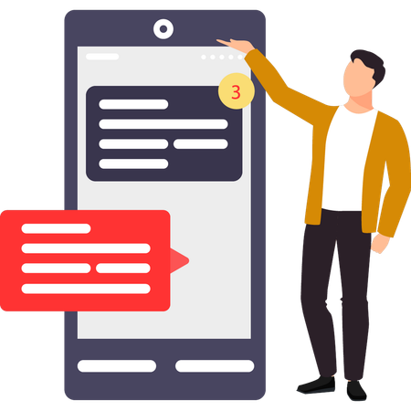 L'employé a de nombreux messages non lus  Illustration
