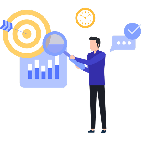 L'employé analyse les cibles  Illustration