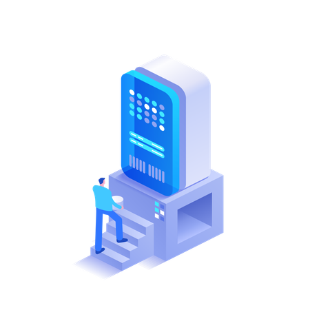 L'employé assure les techniques de sécurité  Illustration