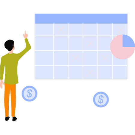 L'employé discute du marché de la cryptographie  Illustration