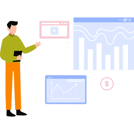 L'employé fait une présentation  Illustration