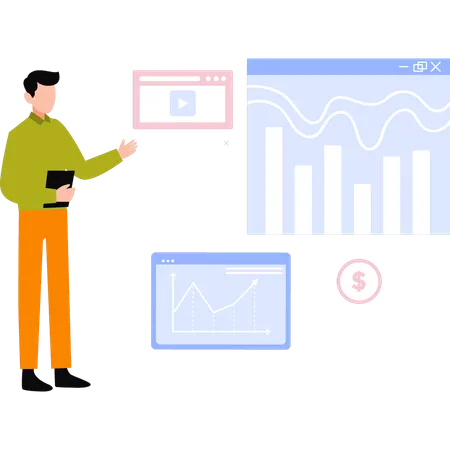 L'employé fait une présentation  Illustration