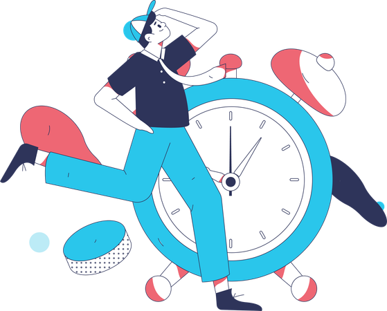 L'employé est en retard à la réunion  Illustration