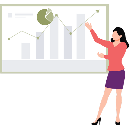 L'employé explique le graphique de croissance  Illustration