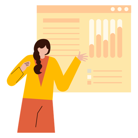 L'employé explique la modélisation statistique lors d'une réunion  Illustration