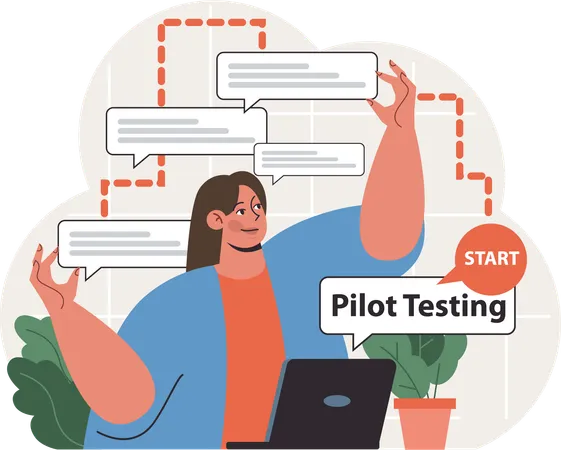 L'employé effectue des tests pilotes  Illustration