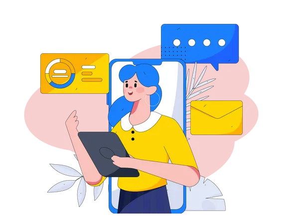 L'employé fait du marketing par e-mail  Illustration