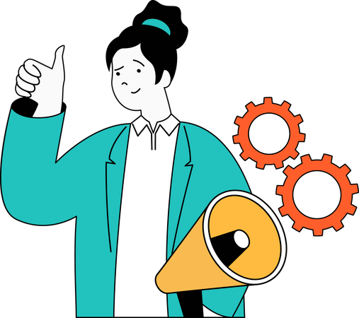 L'employé fait de la gestion du marketing  Illustration