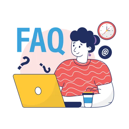 L'employé résout les FAQ des clients  Illustration