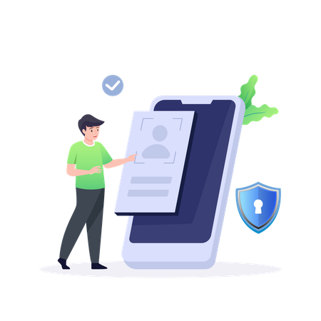 L'employé sécurise son compte Web  Illustration