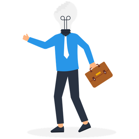 L'employé trouve des moyens de surmonter les difficultés de son entreprise  Illustration