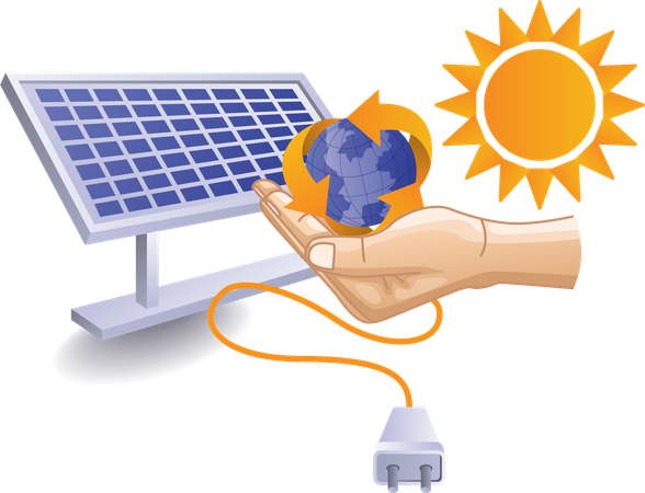 L'énergie des panneaux solaires rend la vie sur Terre plus sûre  Illustration