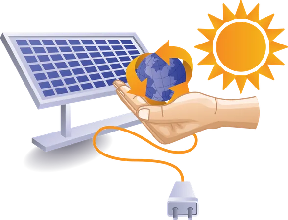 L'énergie des panneaux solaires rend la vie sur Terre plus sûre  Illustration