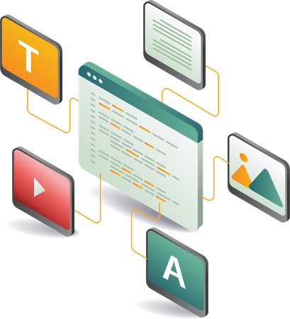 Lenguaje de programación Monitor para crear aplicaciones web  Ilustración