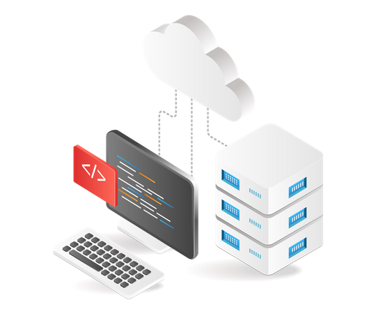 Lenguaje de programación para servidor.  Ilustración