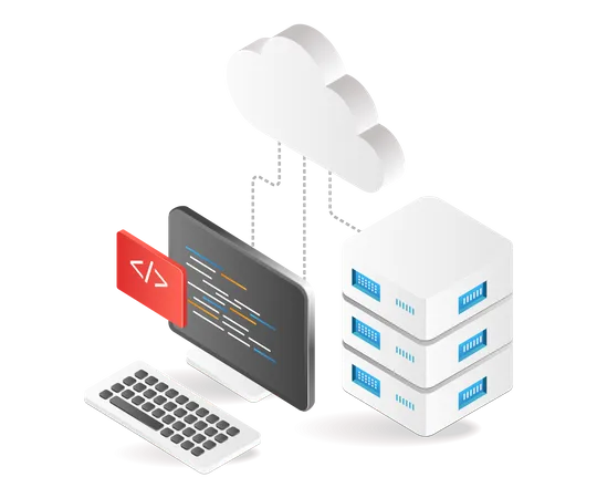 Lenguaje de programación para servidor.  Ilustración