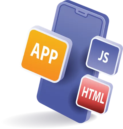 Aplicación del lenguaje de programación para teléfonos inteligentes  Ilustración