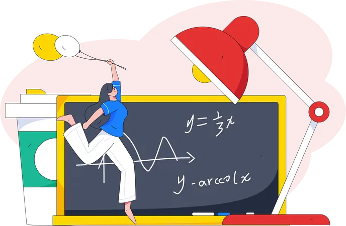 L'enseignant donne un cours de mathématiques  Illustration