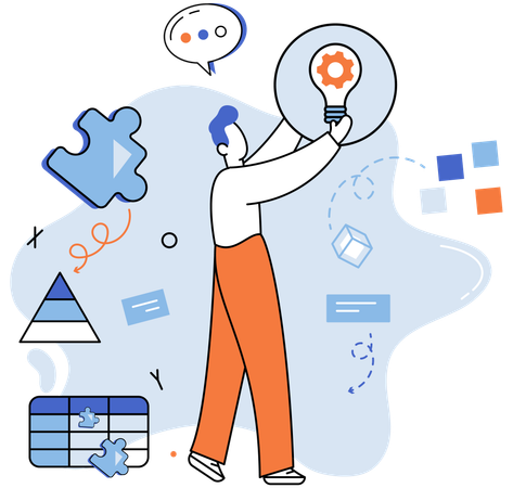 Lente analítica de inteligência corporativa através da qual as ideias de negócios são avaliadas  Ilustração