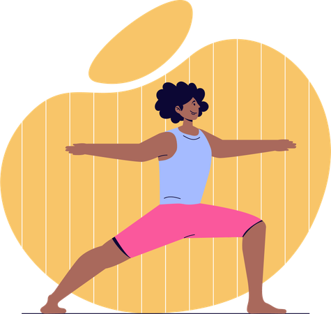 L'entraîneur effectue un exercice de yoga  Illustration