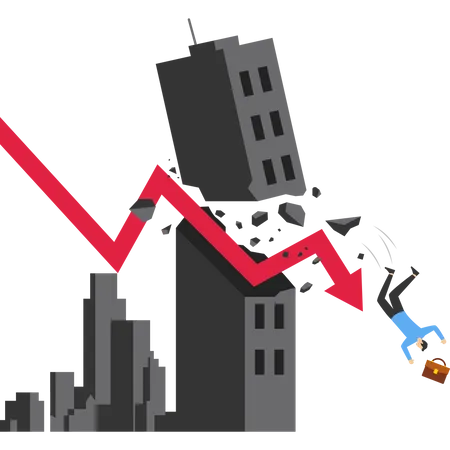 L'entreprise a fait faillite à cause de la récession mondiale  Illustration