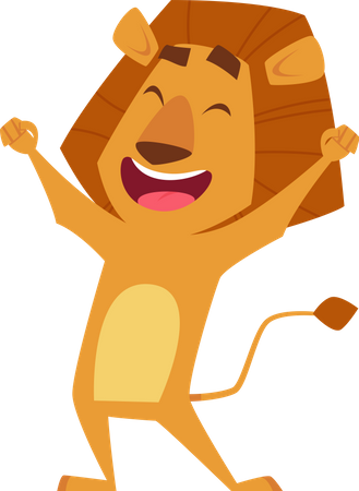 León feliz  Ilustración