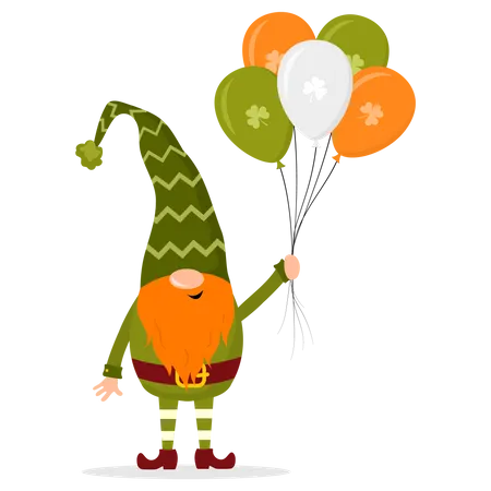 Leprechauns holding balloon Illustration