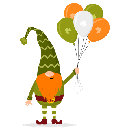 Leprechauns holding balloon  Illustration