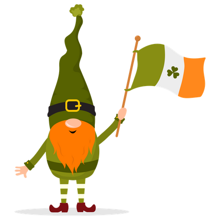 Leprechauns holding flag  Illustration