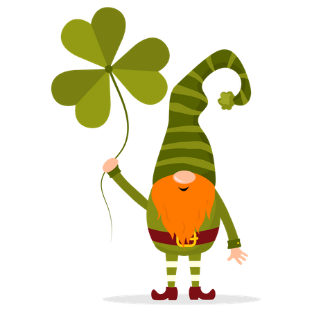 Leprechauns holding leaf  Illustration