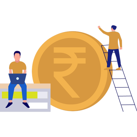 L'équipe atteint l'échelle financière  Illustration